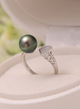 s925纯银韩版心形简约戒指托配件