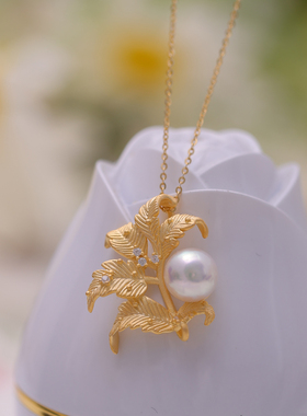 s925纯银麻纱时尚大气叶子吊坠