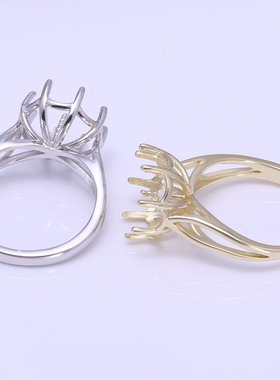 s925纯银简约八爪遮瑕戒指托