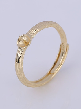 日韩版精工拉丝戒指托配件