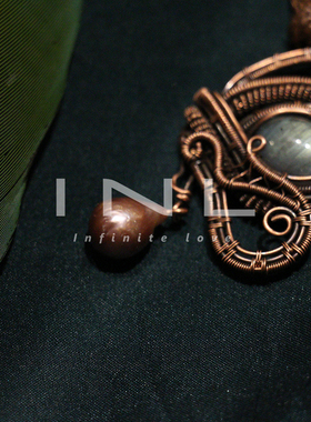 铜线拉长石男女通用项链手工定制