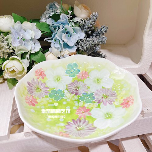 F21濑户烧陶瓷釉下彩餐具饭盘米饭碗鱼盘荷口盘日式汤碗长条盘 - 图3