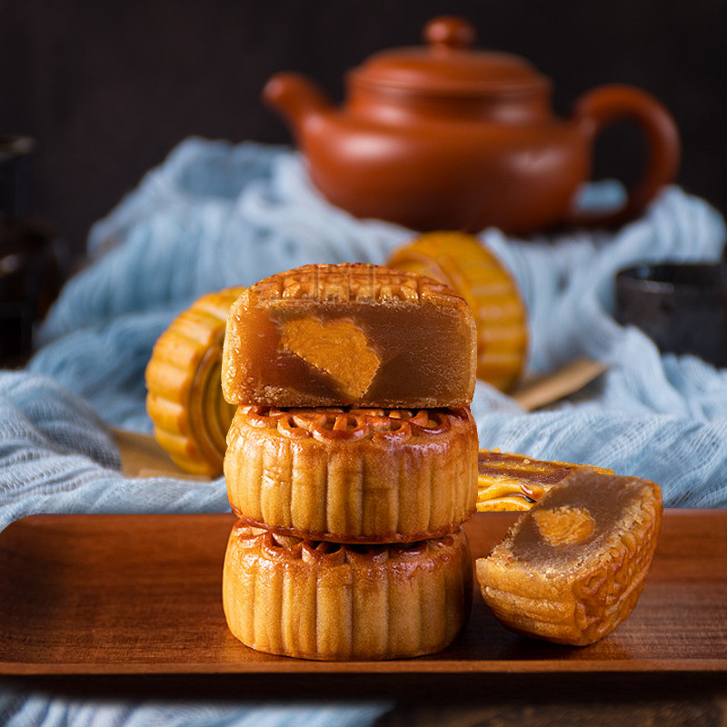 广东广式中秋节喜乐中秋月饼礼盒装送礼礼盒双蛋黄莲蓉乌豆沙包邮,淘宝优惠券,粉丝福利购,淘宝优惠卷