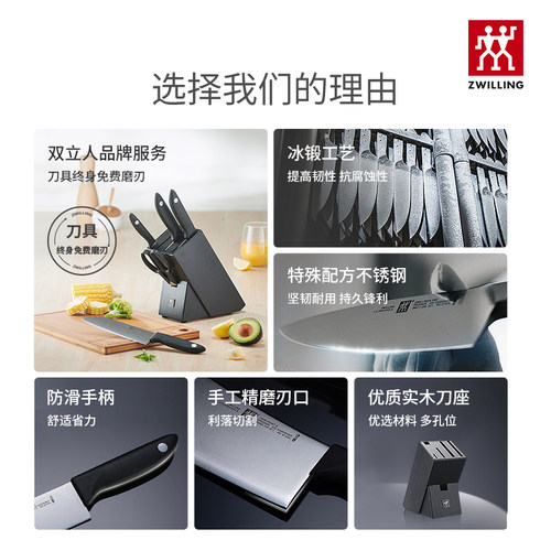 德国双立人刀具套装经典炫银刀套厨房家用切菜刀不锈钢砍骨刀官方 - 图0