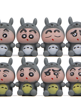 8款小新cosplay百变萌表情韩版创意手办烘焙景观造景公仔玩偶