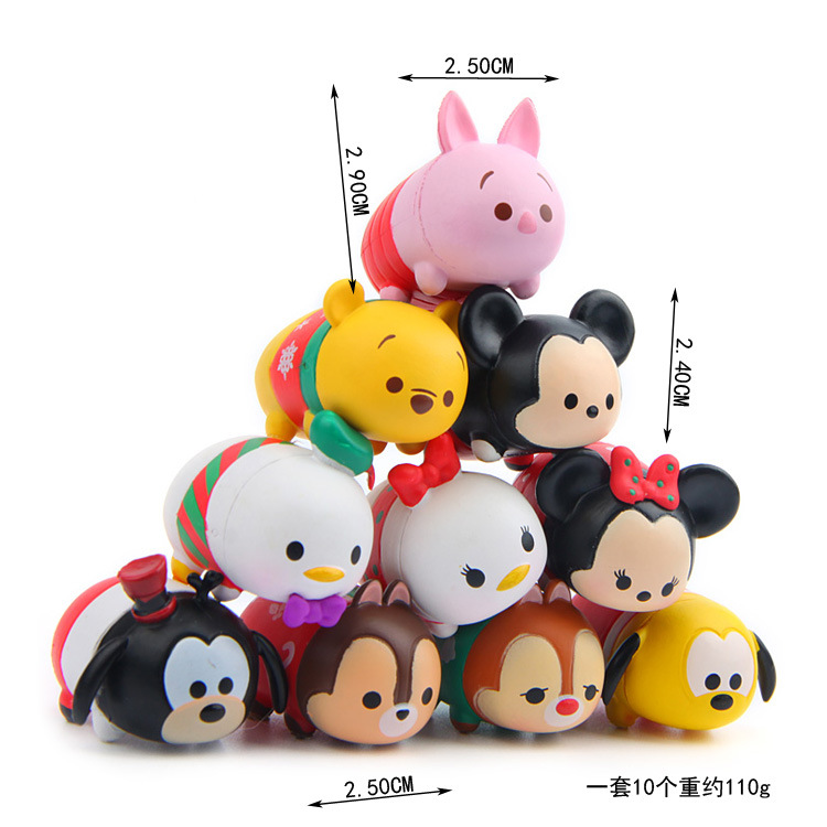 Tsumtsum 10款叠叠乐圣诞版米奇动漫周边卡通公仔玩具手办摆件-图0