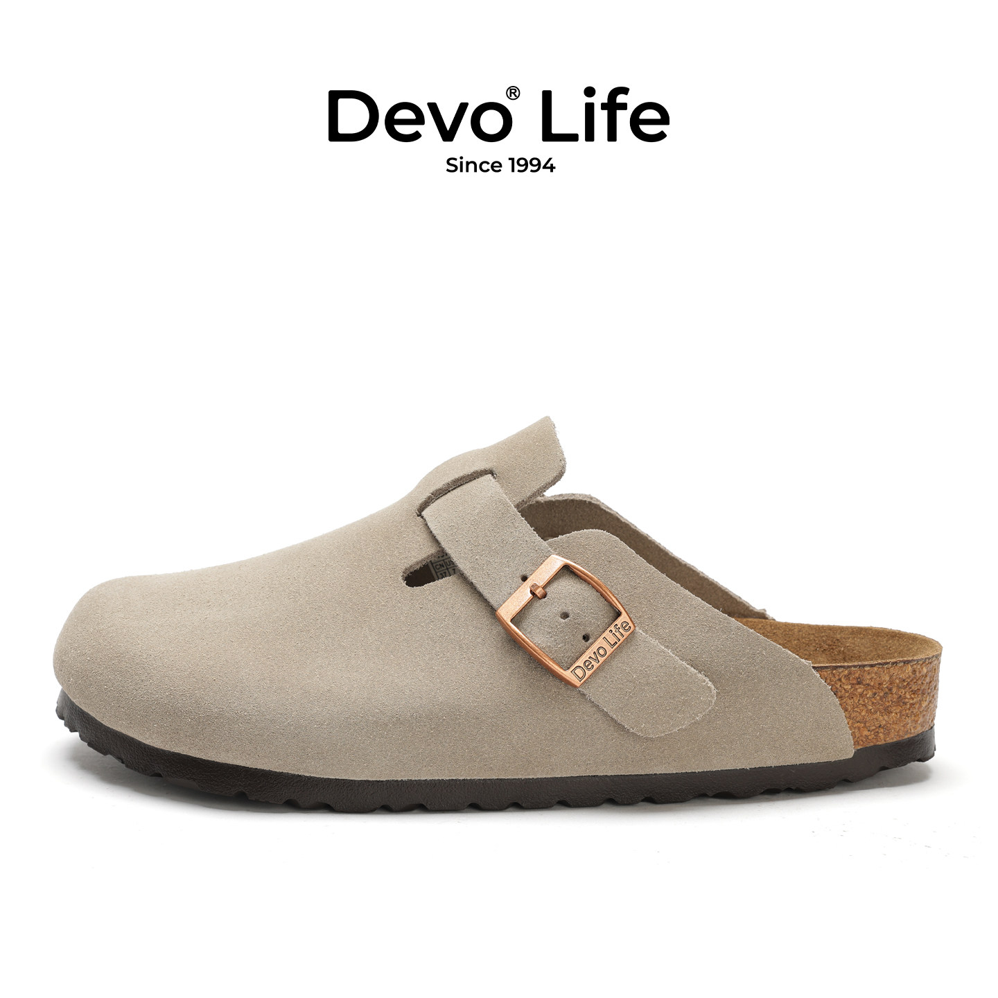 Devo/的沃软木拖鞋女半包休闲懒人半拖情侣套脚勃肯鞋 3624,淘宝优惠券,粉丝福利购,淘宝优惠卷