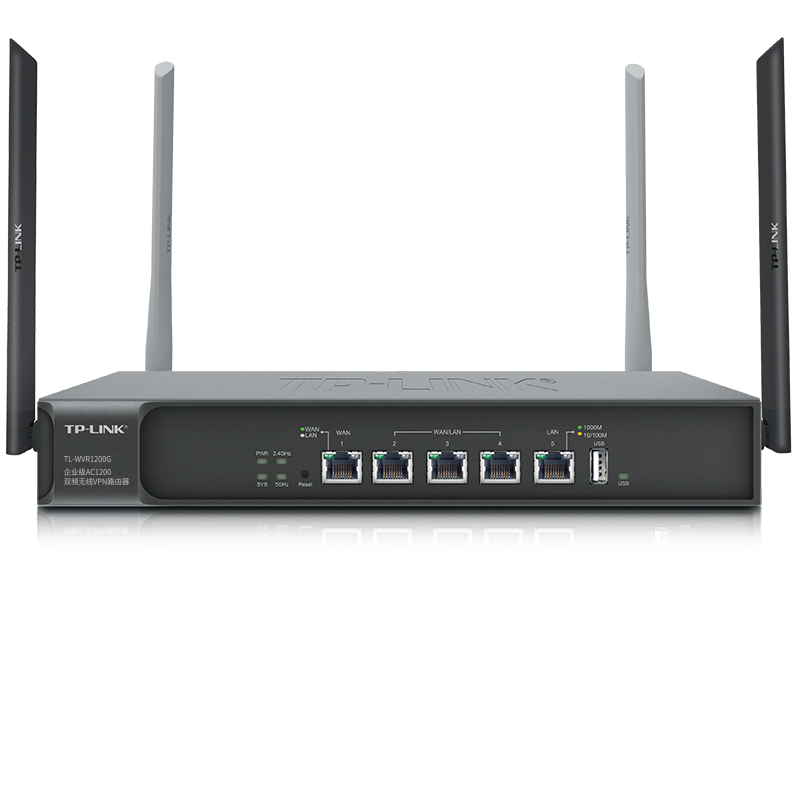 TP-LINK TL-WVR1200G 双频企业级无线路由器商用千兆端口大功率5G高速WIFI多WAN口叠加行为管理钢壳带机量100 - 图0