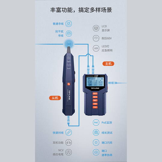 TP-LINK TL-CT128 POE detector de buscador de línea multifunción probador de buscador de línea cable de red comprobador de continuidad de señal de red TL-CT126 instrumento de patrulla de línea TL-CT352