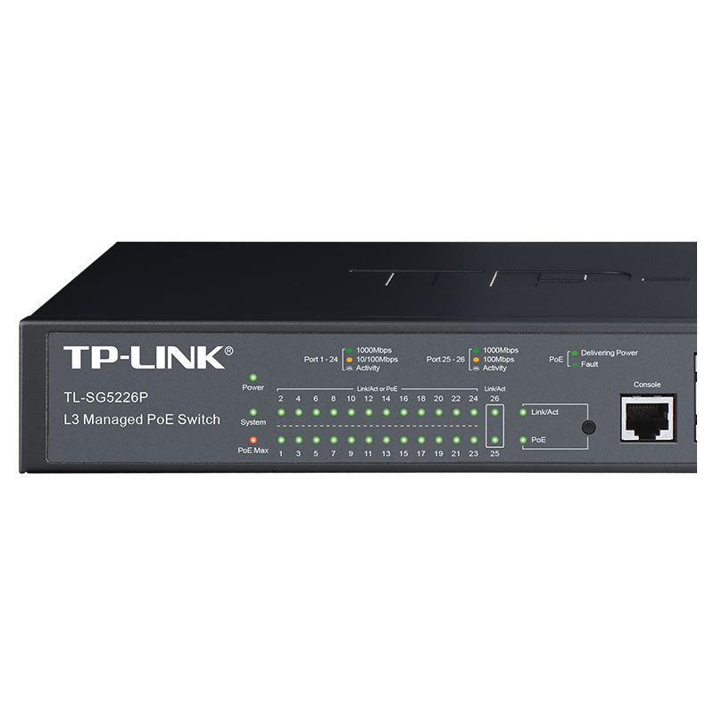 TP-LINK TL-SG5226P 全千兆24口PoE交换机三层可网管型核心交换机48V供电器网络监控分线器端口汇聚VLAN SFP - 图3