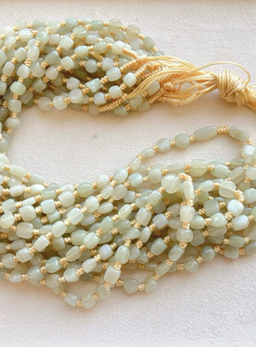 天然和田玉随意款珠链 女款 珠链 时尚百搭饰品长65厘米左右