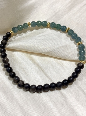 天然蓝水翡翠多宝手链女款单圈时尚百搭饰品礼物送女友闺蜜