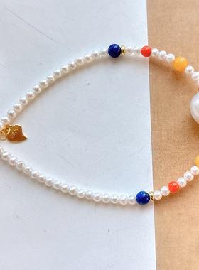 天然淡水珍珠多宝手链 巴洛克珍珠手链配饰女款手饰品