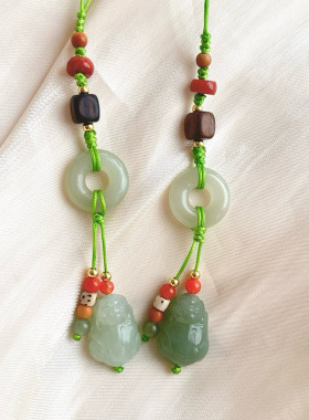 天然和田玉貔貅手机挂件手机挂饰手机吊坠手机挂件