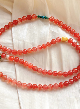 天然南红玛瑙碧玉三圈手链女款 多宝多圈手串饰品礼物送女友闺蜜