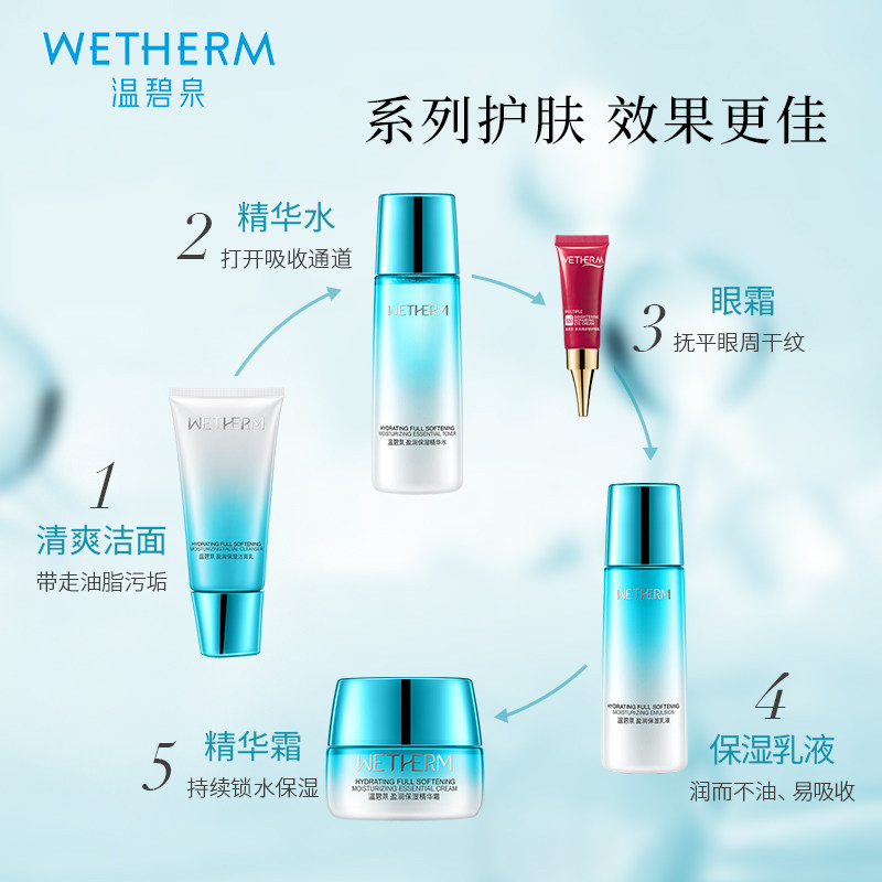 温碧泉盈润水畅饮套装正品补水水乳 温碧泉面部护理套装