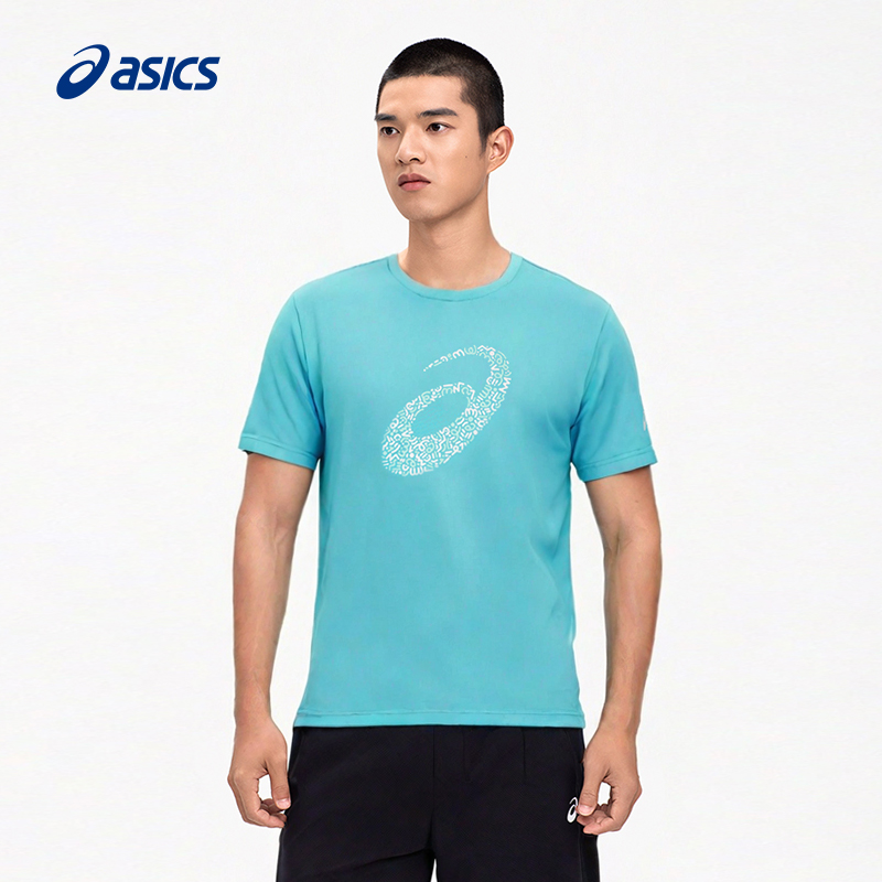ASICS亚瑟士新款男子透气跑步短袖男式圆领套头舒适运动短袖T恤 - 图0