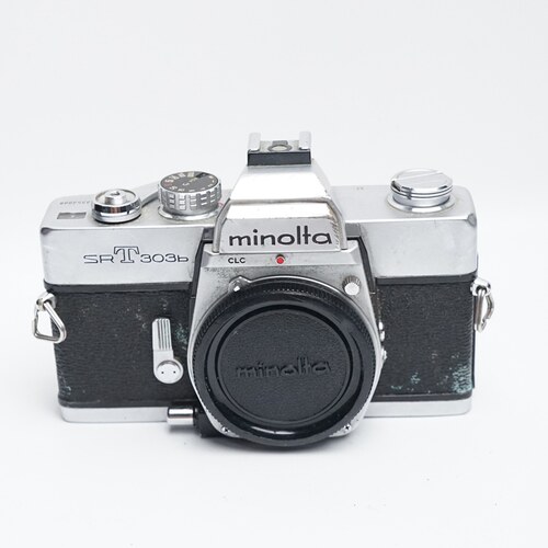 瑕疵MD口minolta 美能达 SRT303b 银色全金属机械胶片单反相机135 - 图3
