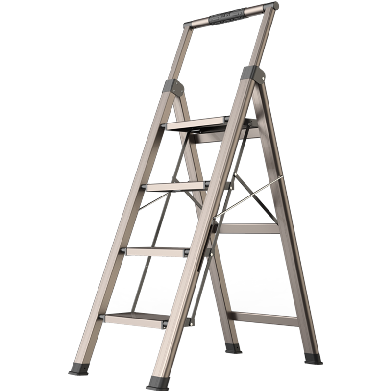 奥鹏安全铝合金梯子家用折叠加厚人字梯伸缩室内多功能收缩楼梯 - 图0