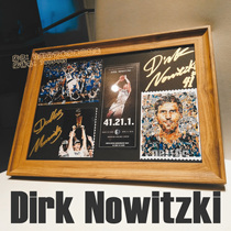 DIRK NOWITZKI Dallas Mavericks Dirk Nowitzki and Doncic framed jersey retired