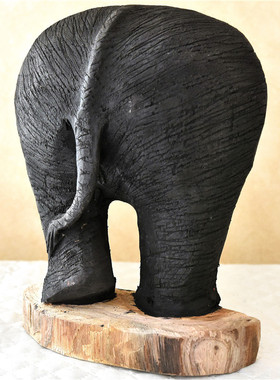 木雕东南亚摆件大象装饰屁股