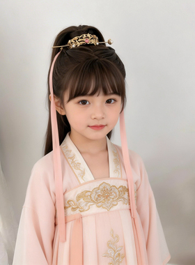 女童汉服古风束发冠舞台表演发饰