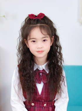 小美妮儿童兔耳发夹可爱过年红色