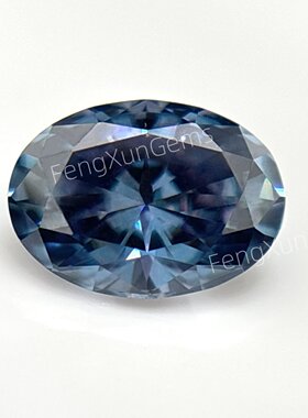 宝蓝色莫桑钻裸石 皇家蓝莫桑首饰镶嵌主石 有证书腰码过测钻笔