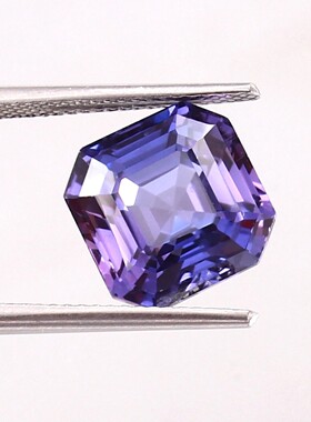 10x10mm培育宝石紫蓝宝宝塔阿斯切裸石梧州宝石现货镶嵌首饰主石