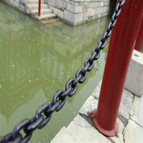黑色铁链河道护栏链条围栏镀锌黑铁链条电泳链条黑色装饰链条12MM - 图0