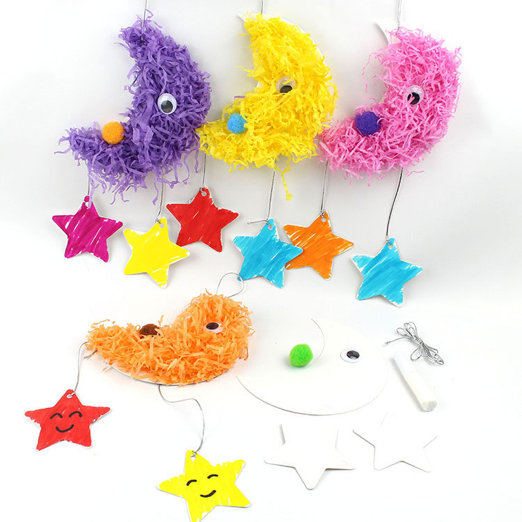 中秋节星星月亮挂件饰礼物幼儿园环境创设幼diy手工制作材料包,淘宝优惠券,粉丝福利购,淘宝优惠卷