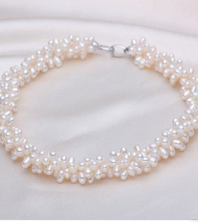 日韩天然淡水珍珠项链多层锁骨