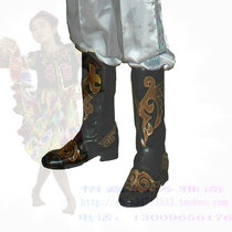 Xinjiang Dance Boots Мужчины Размерные Танцевальные Кожаные Ботинки Национальный Стол Ботинки Стадия Ботинки Высокие Бочки Высокие Ботинки