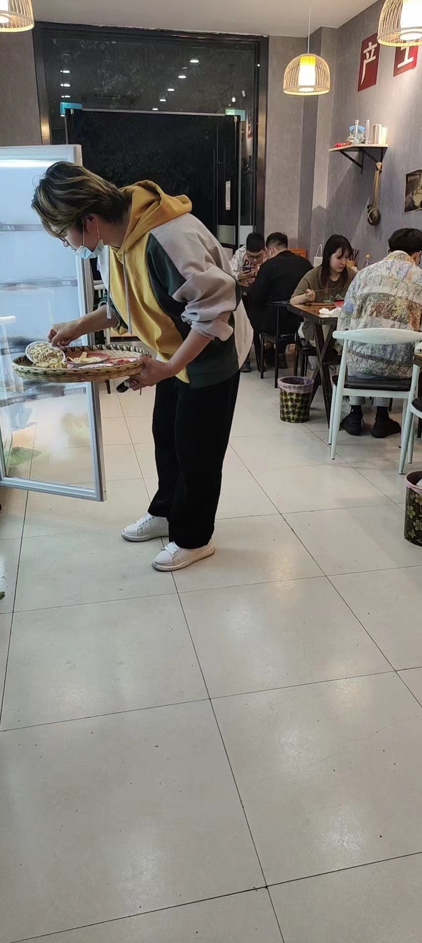 竹编簸箕火锅菜盘饭店商用餐具竹筐麻辣烫盛菜筐竹托盘酒店装饰-图2