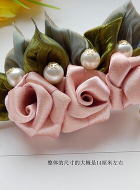 手工甜美立体玫瑰发夹