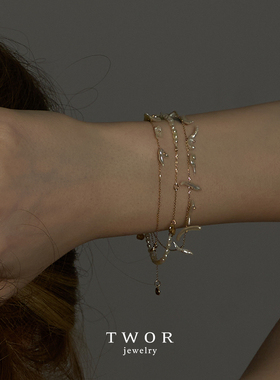 TWOR女海水珍珠18K金手链
