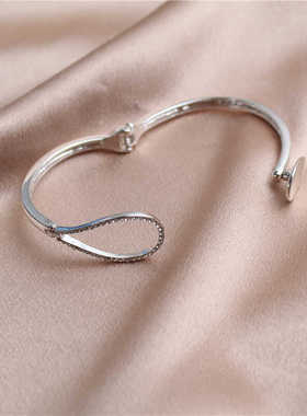 日韩女金属镀银光亮面手镯