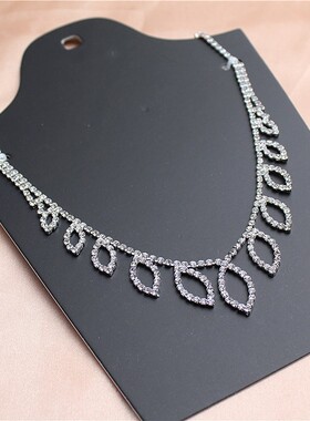 全铜材质宴会款潮流锁骨链水钻