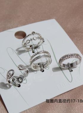 男女款金属镀金日韩套装戒指