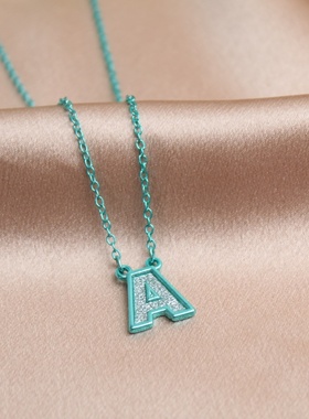 欧美跨境新款泡泡字母吊坠项链