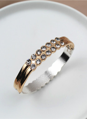 日韩风双排钻弹簧扣手环