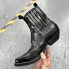 Dark retro western cowboy boots old knight boots