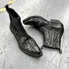 Dark retro western cowboy boots old knight boots
