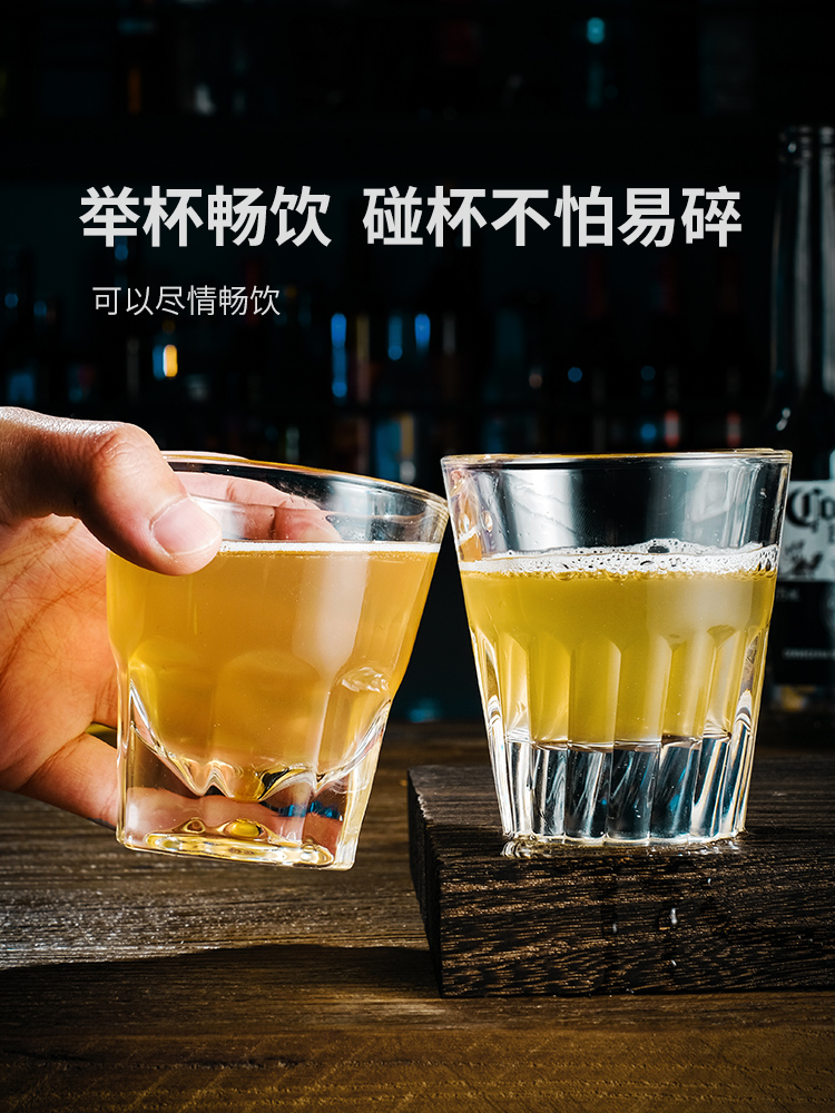 整箱钢化啤酒杯玻璃杯商用酒吧KTV专用八角杯防摔家用小酒杯子 - 图1