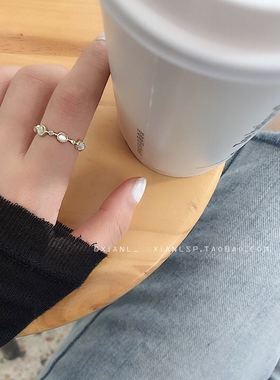 食指开口可调节情侣叠戴猫眼石