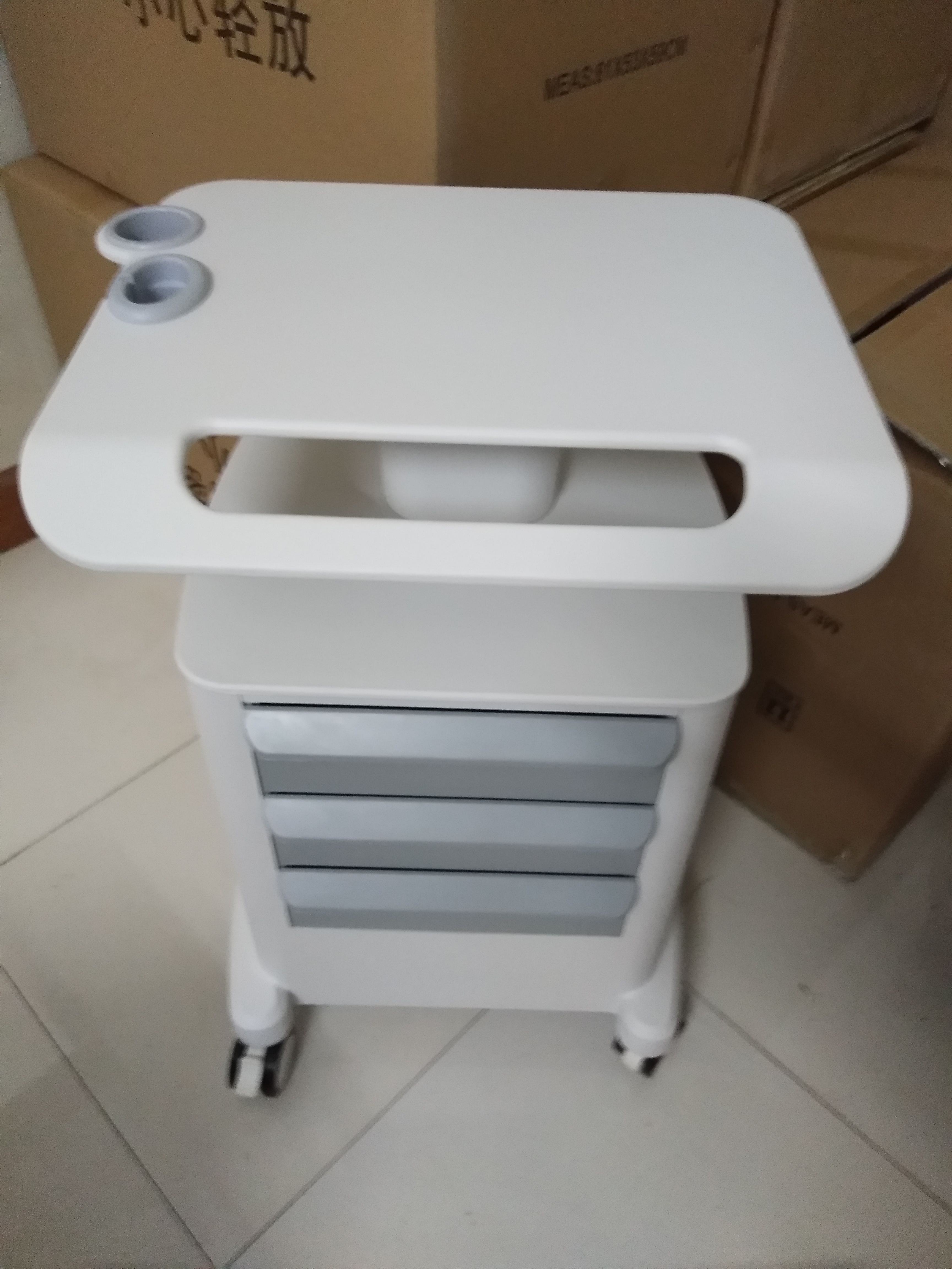 台式美容仪器推车小汽泡置物架超声刀底座三层