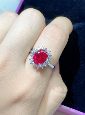 纯银镶嵌戴妃款大气风送朋友戒指