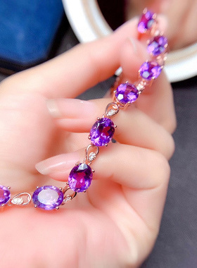 测试推荐星和意蓝珊纯银紫晶手链