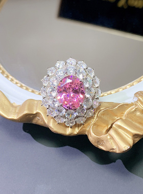 订做纯银镀铂金镶嵌进口戒指高碳