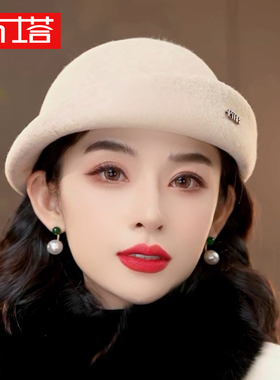 逛街布塔ptah贝雷帽女优雅秋冬季